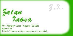 zalan kapsa business card